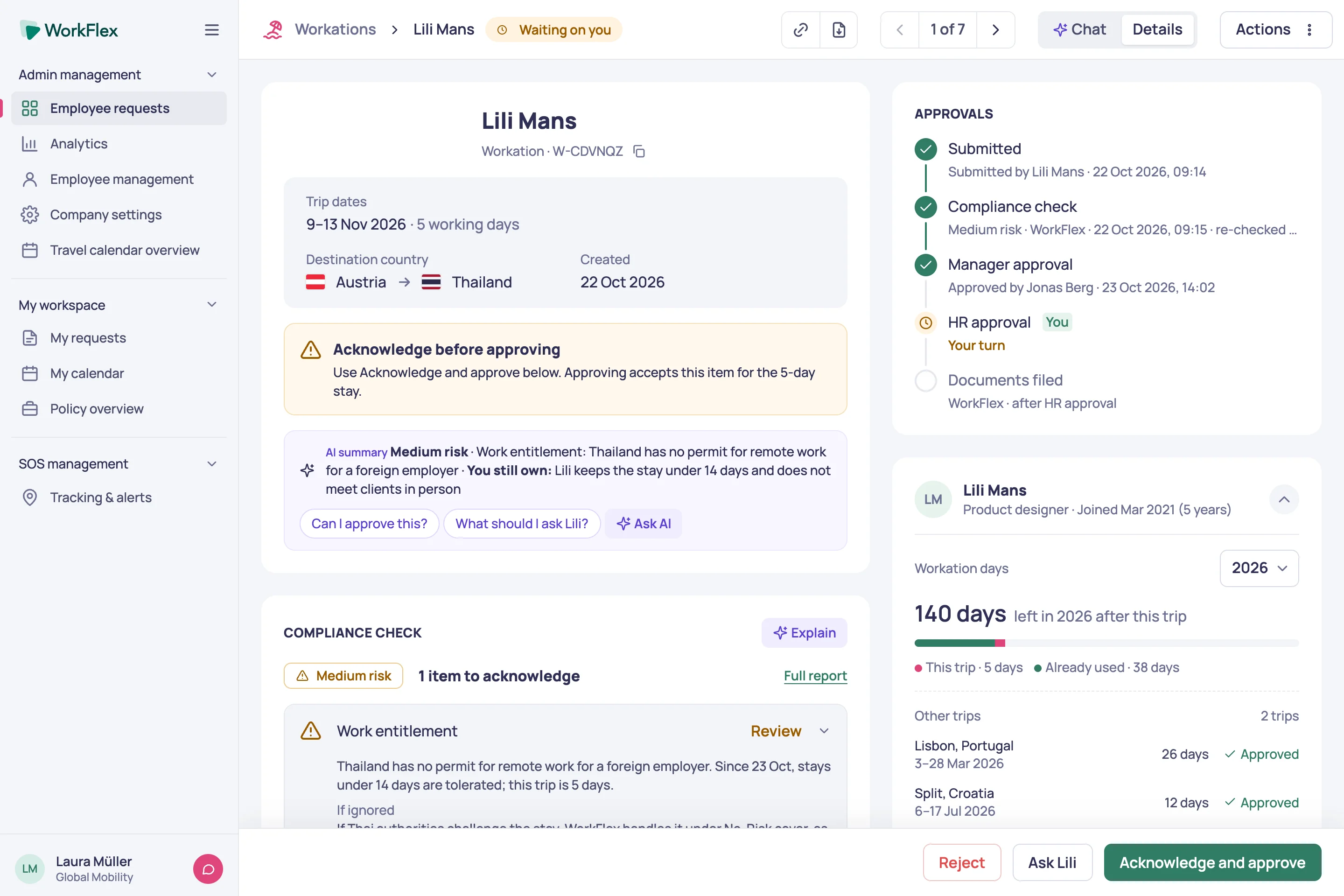Chat-first request view